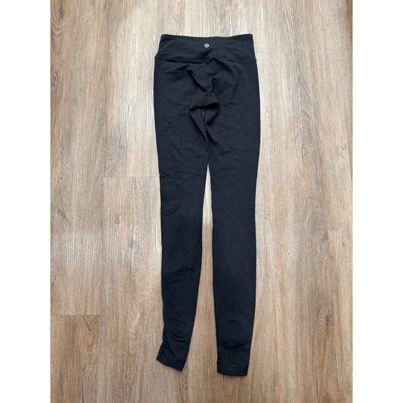 Lululemon Black High Rise Yoga Pants Leggings Mesh Detail Size 2 - Picture 1 of 6